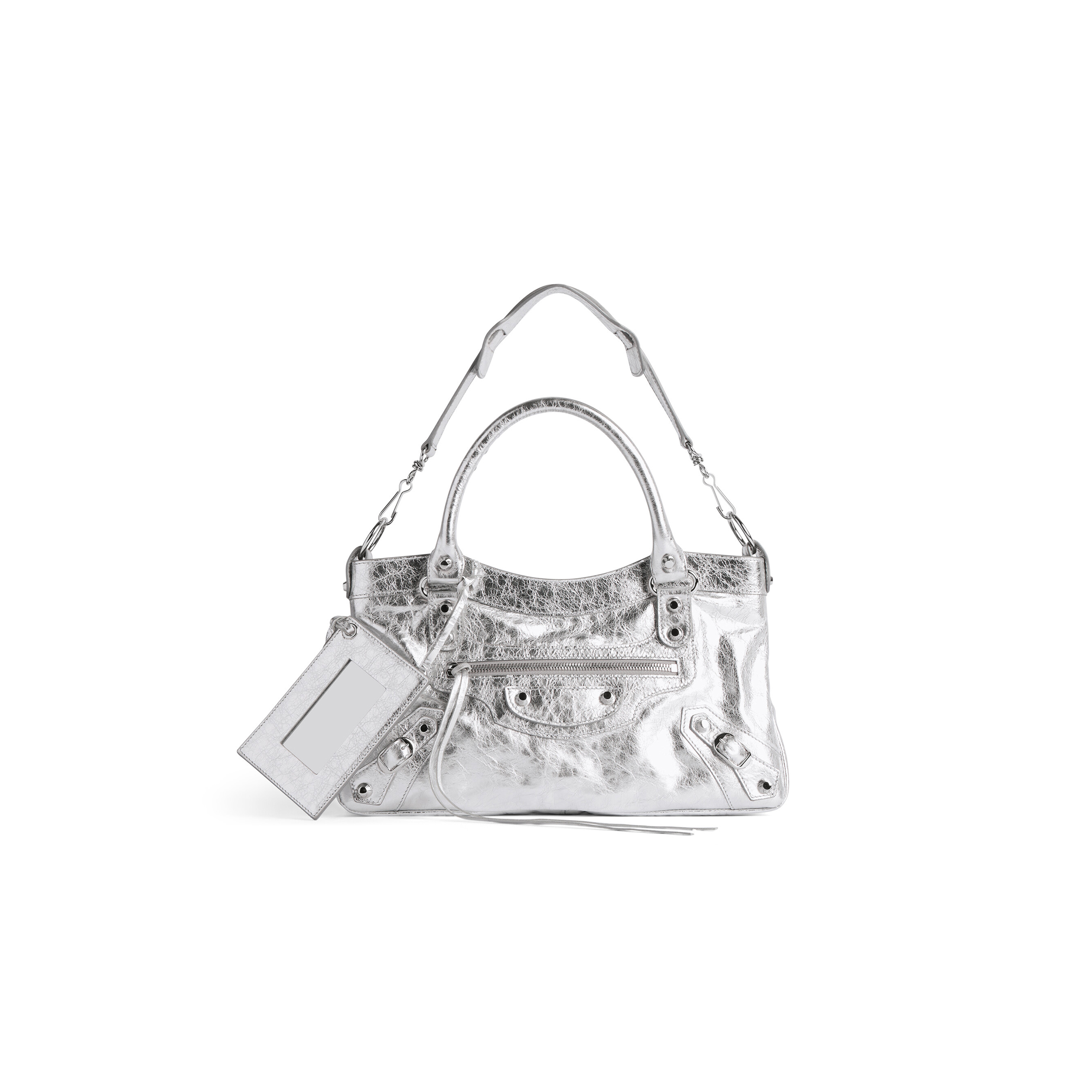 BALENCIAGA WOMEN'S LE CITY FIRST BAG IN SILVER 8414582AB4V8122 (34*20*6cm) BALENCIAGA WOMEN'S LE CITY FIRST BAG IN SILVER 8414582AB4V8122 (34*20*6cm)
